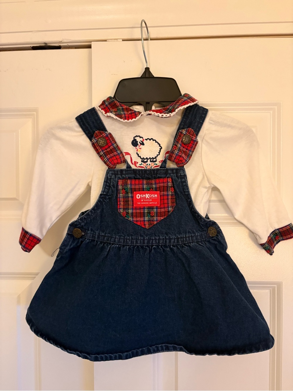 Vintage 90s OshKosh Denim Overall Jumper Dress Outfit